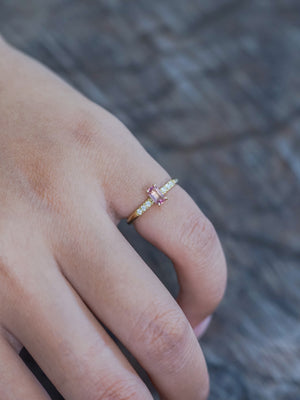 Pink Tourmaline Ring in Ethical Gold - Gardens of the Sun | Ethical Jewelry