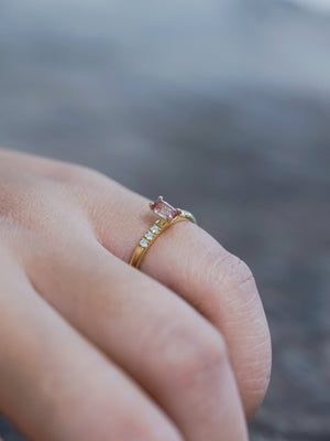 Pink Tourmaline Ring in Ethical Gold - Gardens of the Sun | Ethical Jewelry