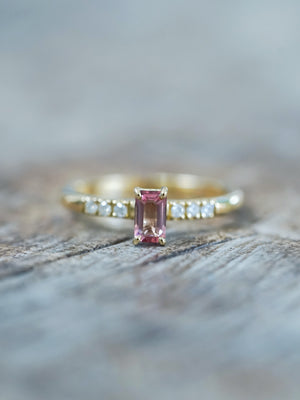 Pink Tourmaline Ring in Ethical Gold - Gardens of the Sun | Ethical Jewelry