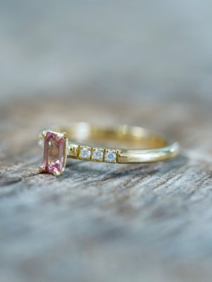Pink Tourmaline Ring in Ethical Gold - Gardens of the Sun | Ethical Jewelry