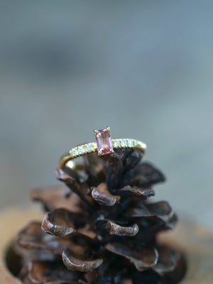 Pink Tourmaline Ring in Ethical Gold - Gardens of the Sun | Ethical Jewelry