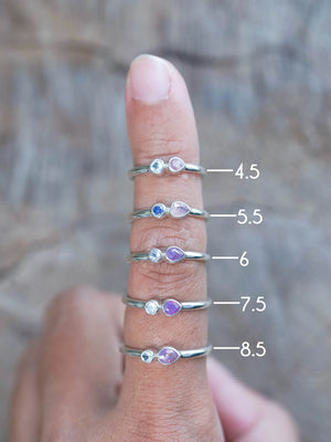 Pink Sapphire and Moonstone Rings