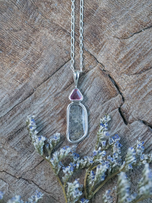 Pink Spinel and Diamond Slice Necklace Pendant