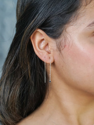 Pink and Blue Sapphire Ear Threaders - Gardens of the Sun | Ethical Jewelry