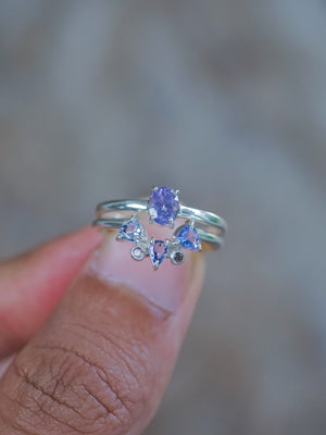 Purple Sapphire Ring Set - Gardens of the Sun | Ethical Jewelry