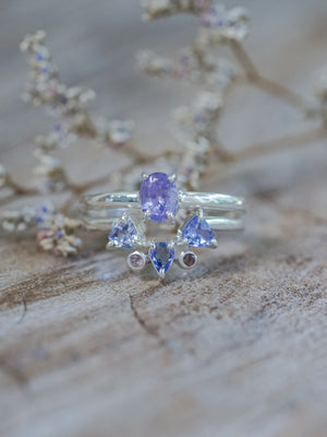 Purple Sapphire Ring Set - Gardens of the Sun | Ethical Jewelry