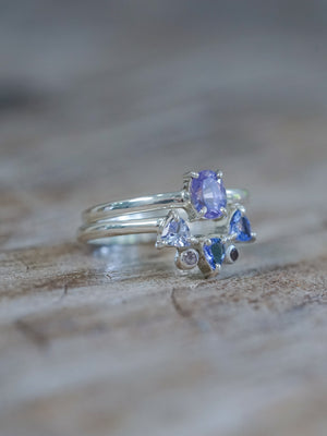 Purple Sapphire Ring Set - Gardens of the Sun | Ethical Jewelry
