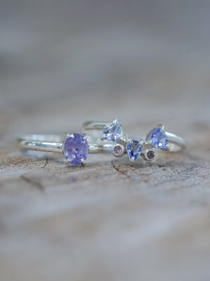 Purple Sapphire Ring Set - Gardens of the Sun | Ethical Jewelry