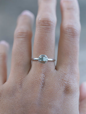 Pyrite Gemstone Crystal Ring in recycled sterling silver