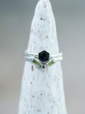 Spinel and Peridot Ring Set - Gardens of the Sun | Ethical Jewelry