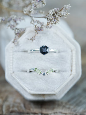 Spinel and Peridot Ring Set - Gardens of the Sun | Ethical Jewelry