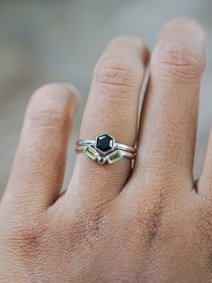 Spinel and Peridot Ring Set - Gardens of the Sun | Ethical Jewelry