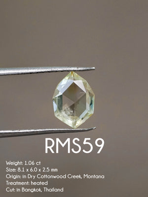 Custom Rose Cut Montana Sapphire Ring in Gold