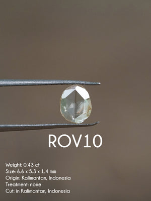 Custom Rose Cut Oval Diamond Ring in Gold