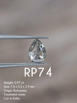 Custom Rose Cut Pear Diamond Ring in Gold - Gardens of the Sun | Ethical Jewelry