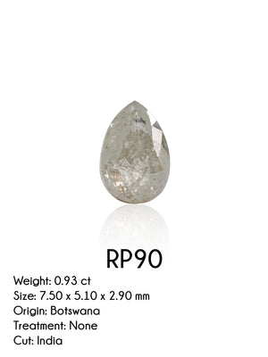 Custom Rose Cut Pear Diamond Ring in Gold