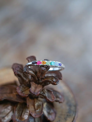 Rainbow Ring with Hidden Gems - Gardens of the Sun | Ethical Jewelry