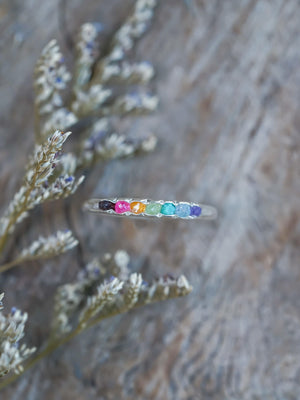 Rainbow Ring with Hidden Gems - Gardens of the Sun | Ethical Jewelry