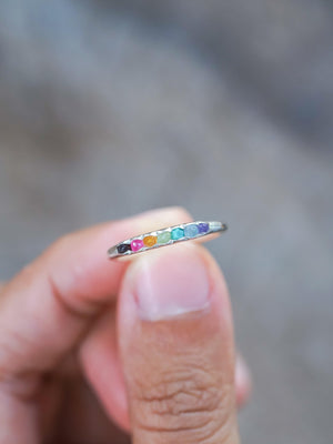 Rainbow Ring with Hidden Gems - Gardens of the Sun | Ethical Jewelry