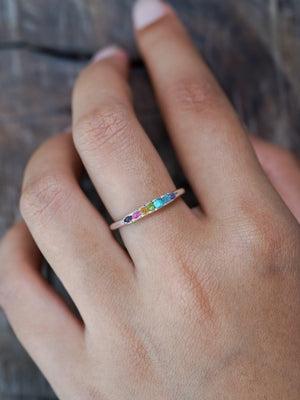 Rainbow Ring with Hidden Gems - Gardens of the Sun | Ethical Jewelry