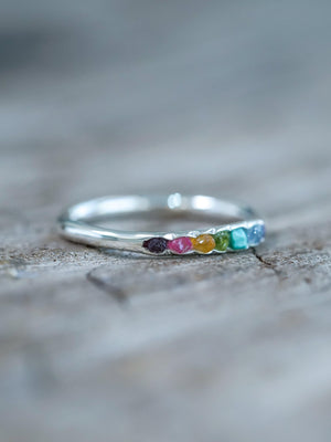 Rainbow Ring with Hidden Gems - Gardens of the Sun | Ethical Jewelry