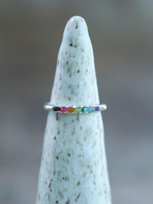 Rainbow Ring with Hidden Gems - Gardens of the Sun | Ethical Jewelry
