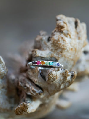 Rainbow Ring with Hidden Gems - Gardens of the Sun | Ethical Jewelry