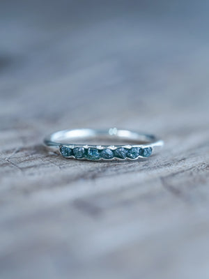 Raw Diamond Ring with Hidden Gems in Silver | Gardens of the Sun - Ethical Jewelry