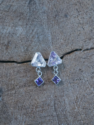 Ready to ship Amethyst and Citrine Earrings in sterling silver