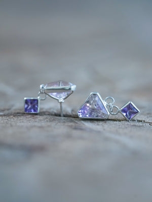 Ready to ship Ametrine Stud Earrings in sterling silver