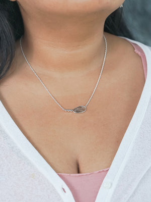 Ready to ship Aquamarine and Labradorite Necklace in recycled sterling silver