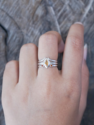 Ready to ship Citrine and Garnet Ring Set
