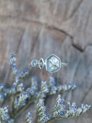 Ready to ship Green Montana Sapphire Ring in sterling silver