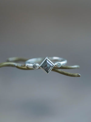 Ready to ship Kite Diamond Ring in recycled sterling silver