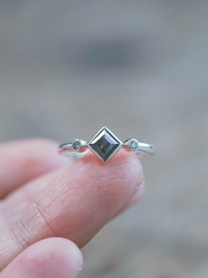 Ready to ship Kite Diamond Ring in sterling silver