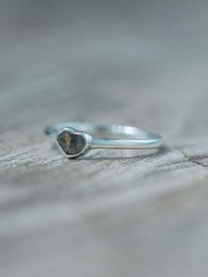 Recycled Sterling Silver Diamond Heart Ring