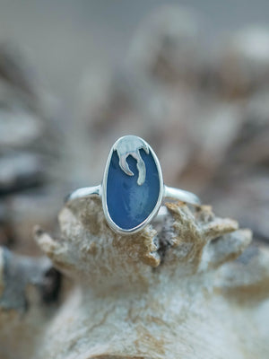 Recycled Sterling Silver Honey Drop Doublet Opal Ring