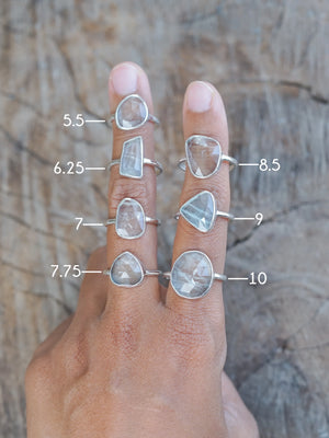 Rose Cut Aquamarine Ring in Silver