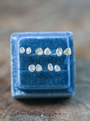 Rose Cut Diamond Earrings in Sterling Silver