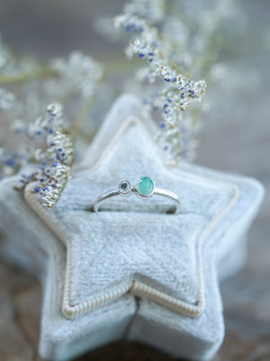 Rose Cut Emerald and Moonstone Ring - Gardens of the Sun | Ethical Jewelry
