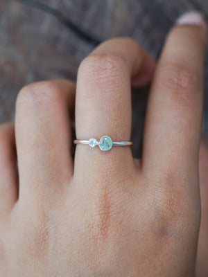Rose Cut Emerald and Moonstone Ring - Gardens of the Sun | Ethical Jewelry