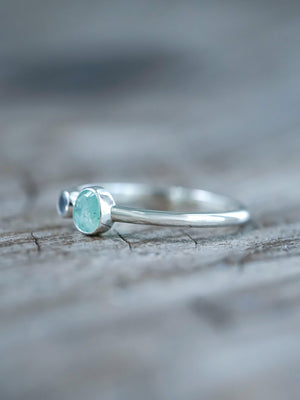 Rose Cut Emerald and Moonstone Ring - Gardens of the Sun | Ethical Jewelry