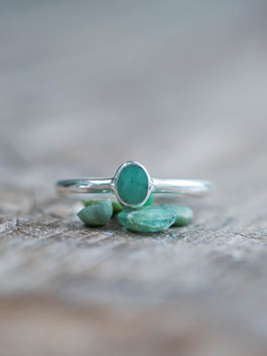 Rose Cut Emerald Ring