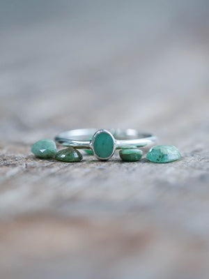 Rose Cut Emerald Ring