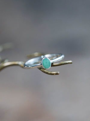 Rose Cut Emerald Ring