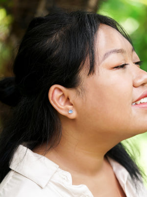 Rose Cut Iolite Earrings - Gardens of the Sun | Ethical Jewelry