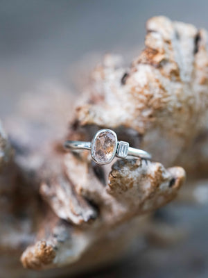 Rose Cut Montana Sapphire and Diamond Ring