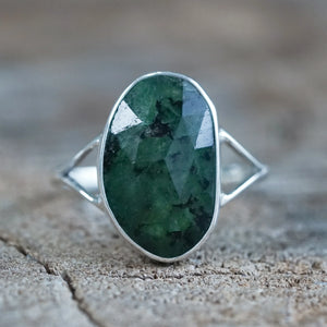 Rose Cut Emerald Ring