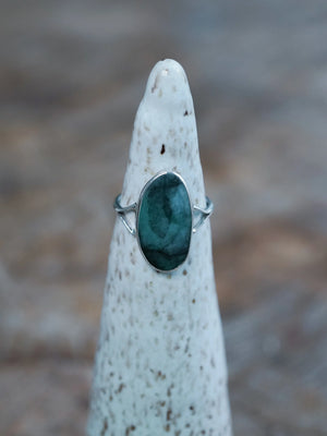 Rose Cut Emerald Ring handmade in Silver