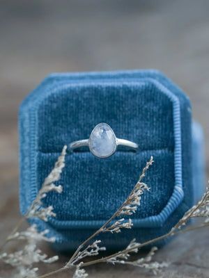 Rose Cut Moonstone Engagement Ring
